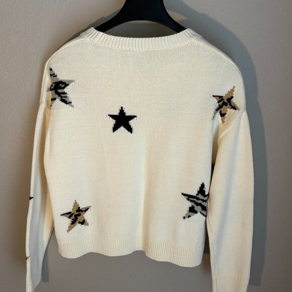 RAILS Percy Sweater - Ivory Neutral Animal Star - Women's Size Medium - Picture 4 of 13